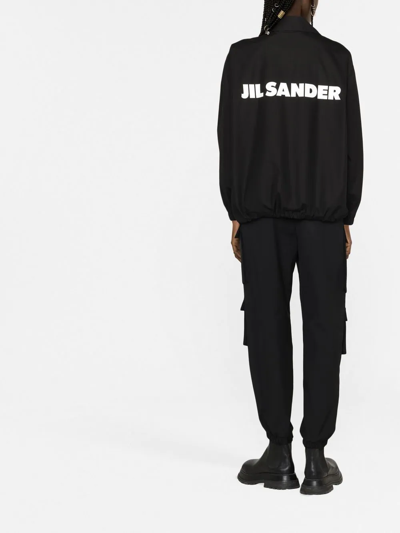 Shop Jil Sander Logo-print Shirt Jacket