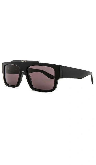 Gucci Flat Top In Shiny Solid Black