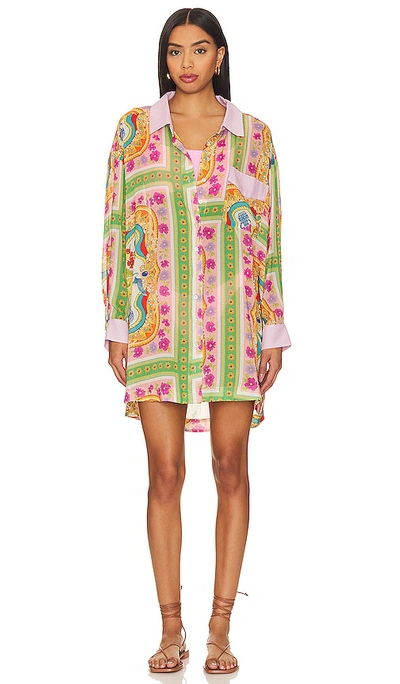 Spell Maddalena Shirt Dress In Mosaic