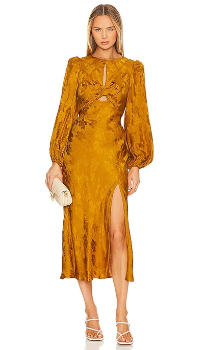 Shop Astr Suzy Dress In Mustard