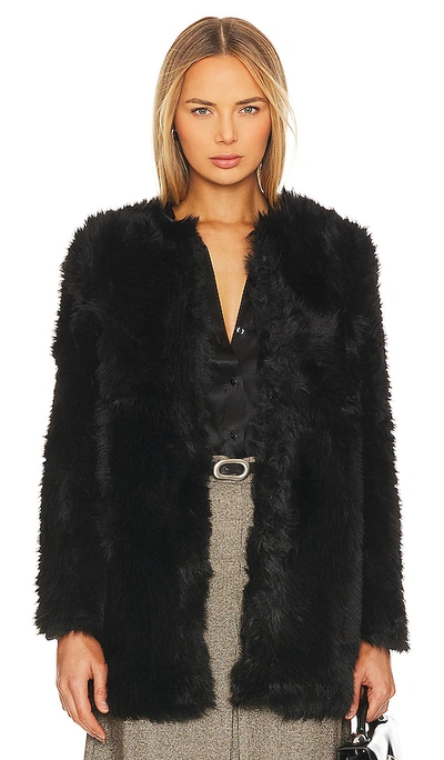 Shop Bardot Logan Faux Fur Coat In Black