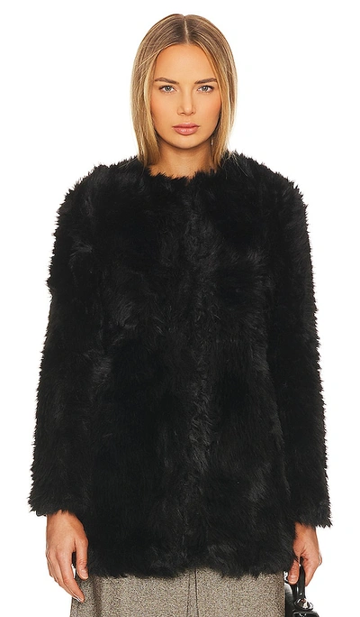 Shop Bardot Logan Faux Fur Coat In Black