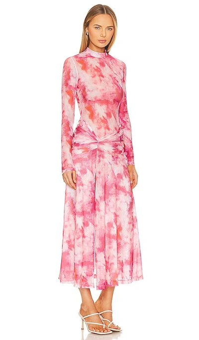 Shop Bardot Lea Midi Dress In Pink Tie Dye
