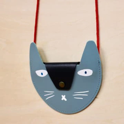 Shop Ark Colour Design Cat Pocket Purse In Heritage Blue/ Navy