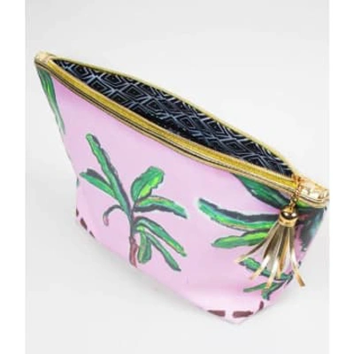 Shop Jessica Russell Flint Giant Wash Bag In Pink Palm