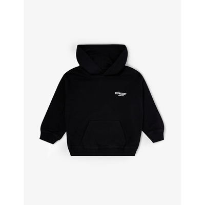 Shop Represent Logo-print Cotton-jersey Hoody 1 - 4 Years In Black