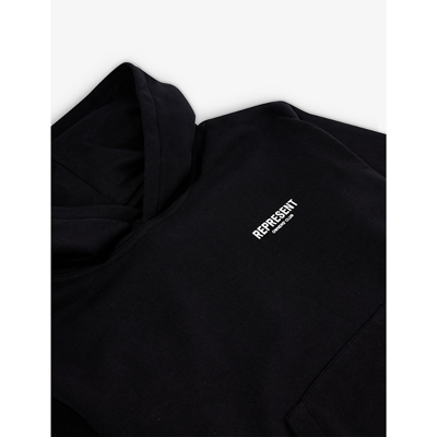 Represent Boys Black Kids Logo-print Cotton-jersey Hoody 1 - 4 Years In Black
