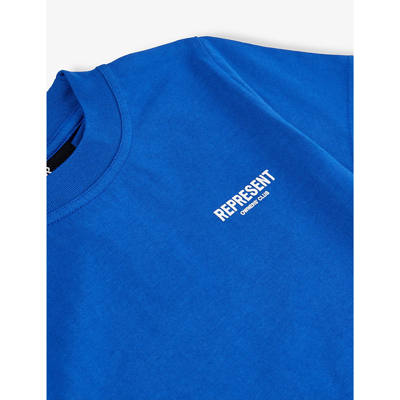 Shop Represent Boys Cobalt Kids Logo-print Cotton-jersey T-shirt 1-4 Years