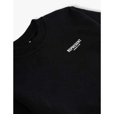 Shop Represent Boys Black Kids Logo-print Cotton-jersey Sweatshirt 1 - 4 Years