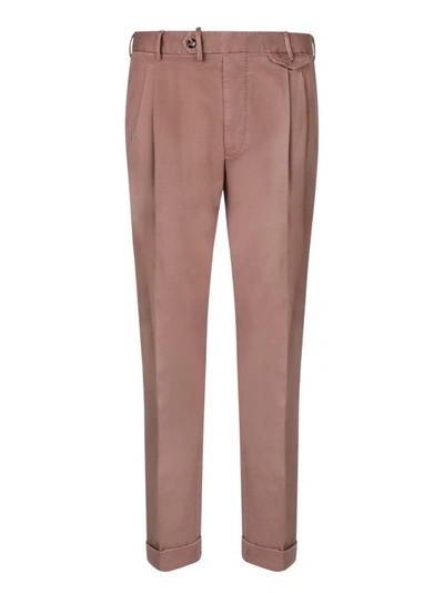 Shop Dell'oglio Cotton Trousers In Brown