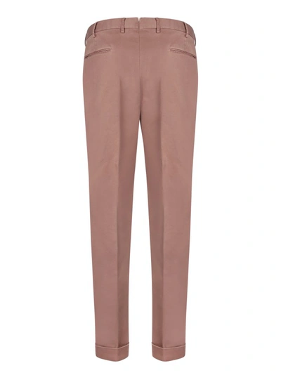 Shop Dell'oglio Cotton Trousers In Brown