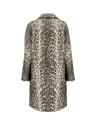 Shop Aspesi Leopard Print Coat In Grey