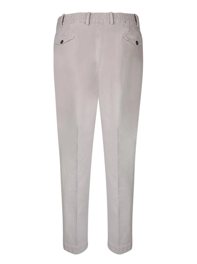 Shop Dell'oglio Cotton Blend Trousers In Grey