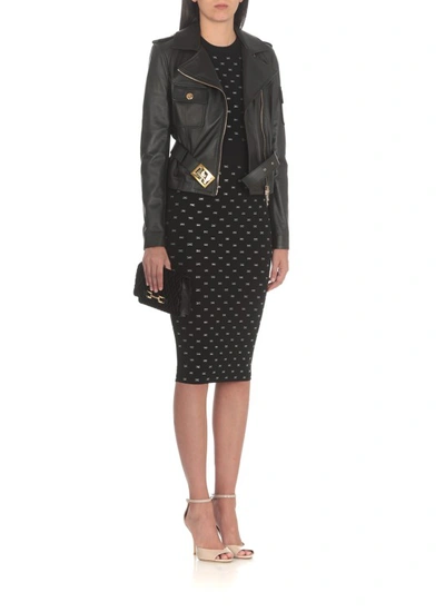 Shop Elisabetta Franchi Skirt With Monogram In Black