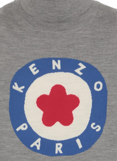 Shop Kenzo Target Sweater In Grey