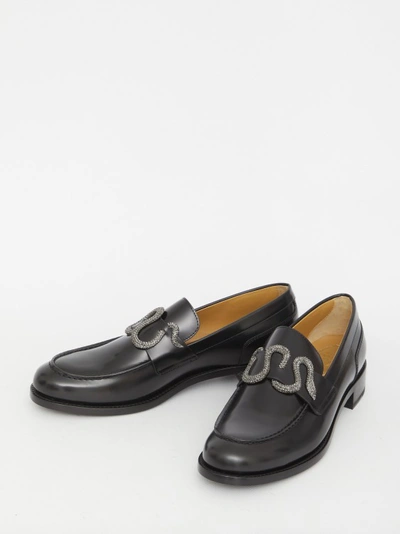 Shop René Caovilla Morgana Loafers In Grey