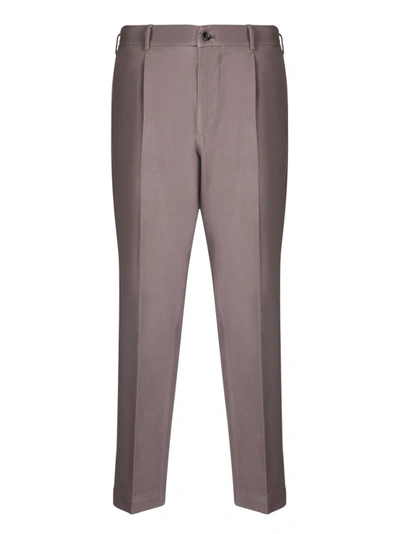 Shop Dell'oglio Cotton Trousers In Grey