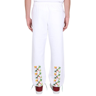 Off-white Off- Cotton Brush Arrow Sweatpants With Graphic Men's Print In White