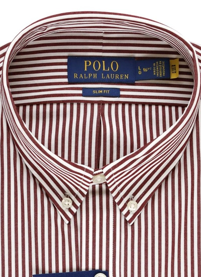 Shop Polo Ralph Lauren Stretch Slim Fit Shirt In Pink