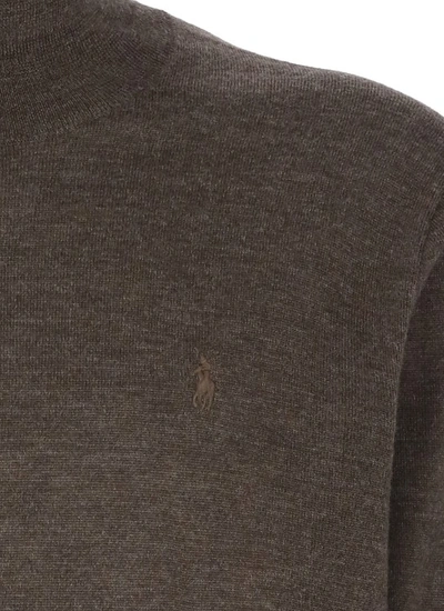 Shop Polo Ralph Lauren Sweater With Pony Logo In Brown
