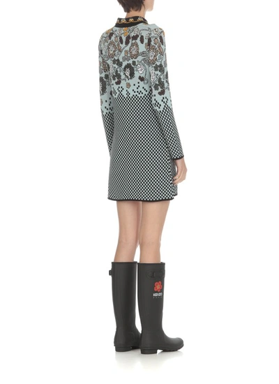 Shop Kenzo Floral Archive Dress In Grey