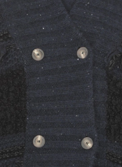 Shop Fabiana Filippi Virgin Wool, Silk, Cashmere And Alpaca Knitted Cardigan In Black