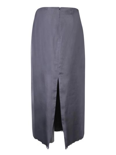 Shop Blanca Vita Silk Tulle Skirt In Grey