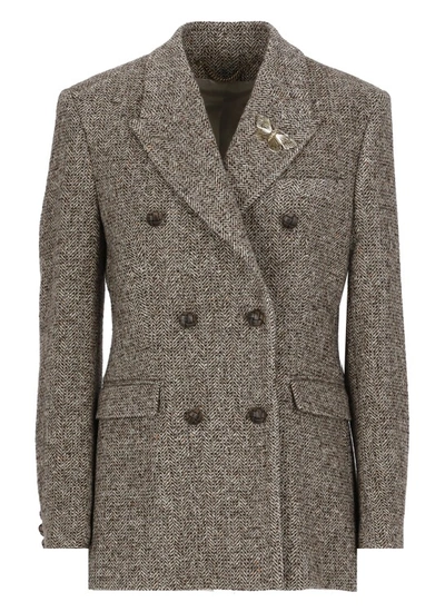 Golden Goose Diva Wool And Silk Blazer In Grey
