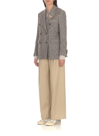 Golden Goose Diva Wool And Silk Blazer In Grey