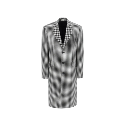 Shop Alexander Mcqueen Pied-de-poule Wool Coat In Grey