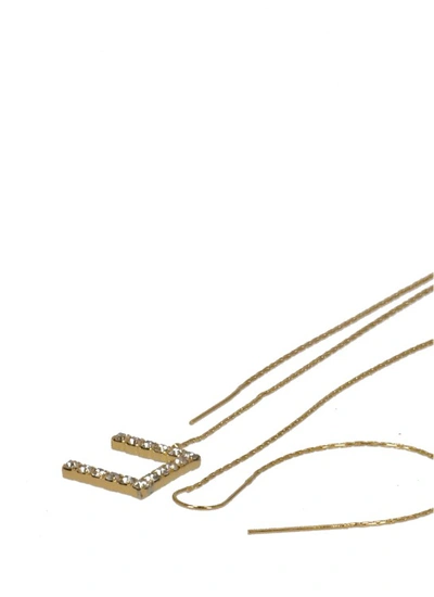 ELISABETTA FRANCHI ELISABETTA FRANCHI PENDANT EARRINGS WITH STRASS LOGO 