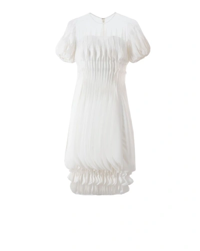 Shop Gemy Maalouf Full Voluminous 3d Laser-cut Dress - Short Dresses In White