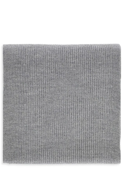 Shop Polo Ralph Lauren Wool Scarf In Grey