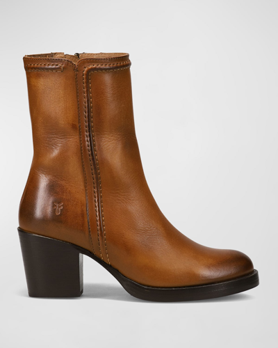 Shop Frye Jean Calfskin Ankle Boots In Caramel