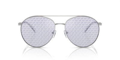 Shop Michael Kors Eyewear Round Frame Sunglasses In Silver