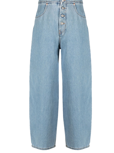 Shop Mm6 Maison Margiela Button-fly Straight-leg Jeans