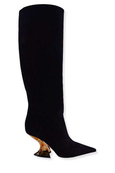 Shop Casadei Elodie Pointed Toe Boots In Black