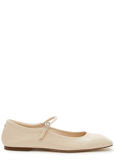 Shop Aeyde Uma Patent Leather Flats In Cream