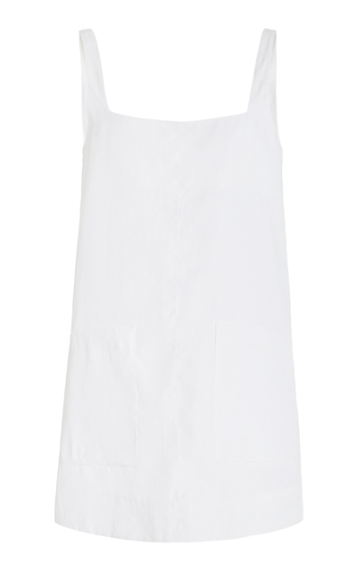 Shop Bondi Born Delphi Organic Linen Mini Dress In White