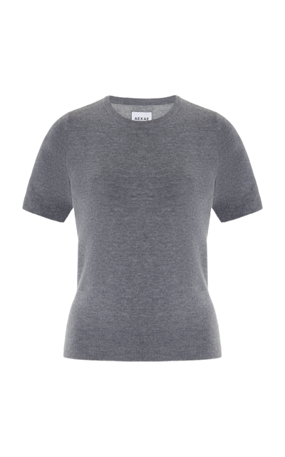 Shop Aexae Knit Cashmere Top In Grey