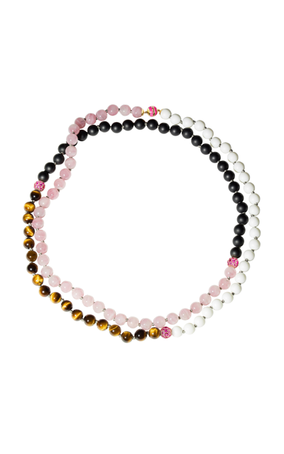 Shop Emily P Wheeler 18k Yellow Gold Sapphire; Multi-bead Necklace In Pink