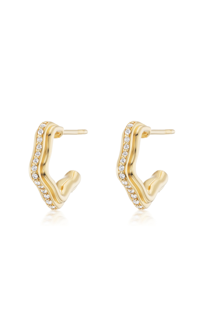 Shop Sorellina Marea 18k Yellow Gold Huggie Diamond Earrings
