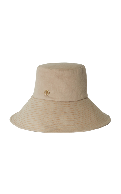 Shop Janessa Leone Fallon Organic Cotton Bucket Hat In Tan