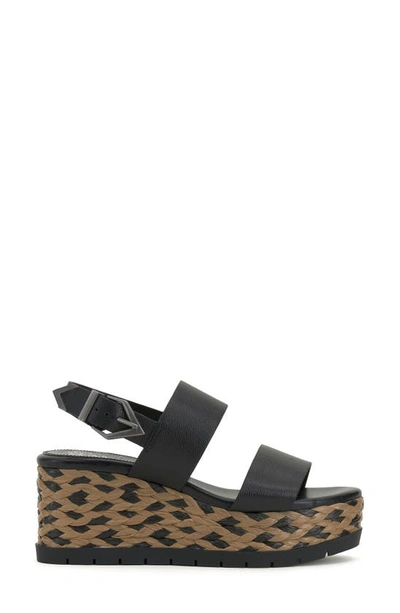 Vince Camuto Womens Leather Open Toe Wedge Sandals In Black