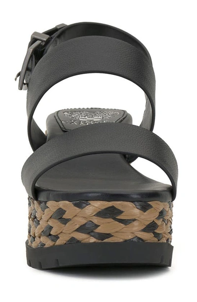 Vince Camuto Womens Leather Open Toe Wedge Sandals In Black