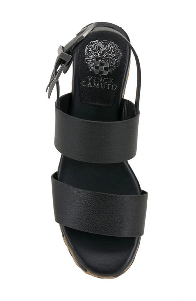 Vince Camuto Womens Leather Open Toe Wedge Sandals In Black