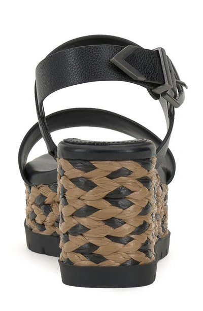 Vince Camuto Womens Leather Open Toe Wedge Sandals In Black