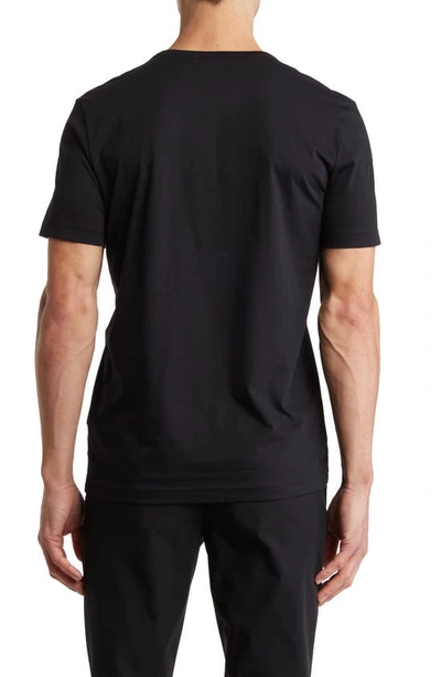 Hugo Boss Cotton Curved Logo T-shirt In Black