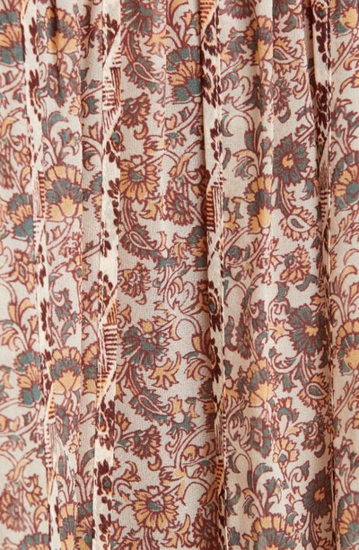 Ulla Johnson Akil Floral-print Ruffled Silk Blouse In Gardenia