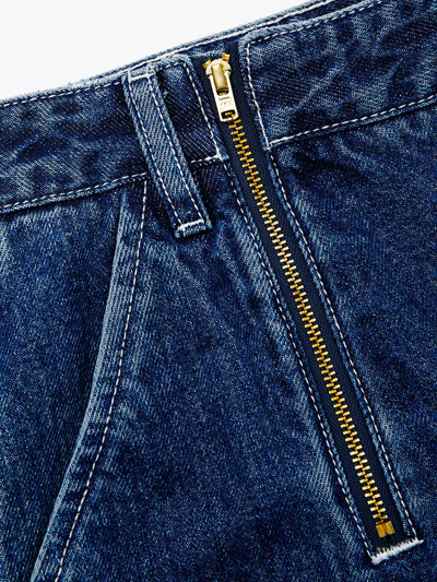 Shop Self-portrait Self Portrait Blue Wide Leg Stitch Detail Jeans